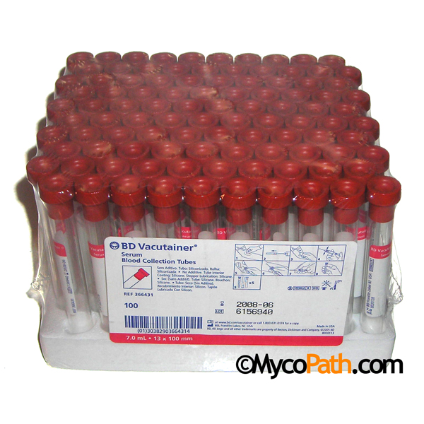 BD Vacutainer® 7ml Red Top Culture/Spore Collection Tube - Click Image to Close